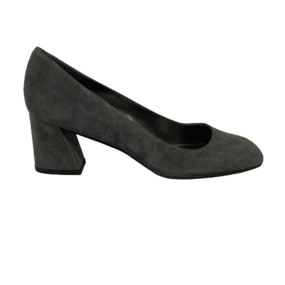 Stuart Weitzman Gray Suede Block Heel Pumps